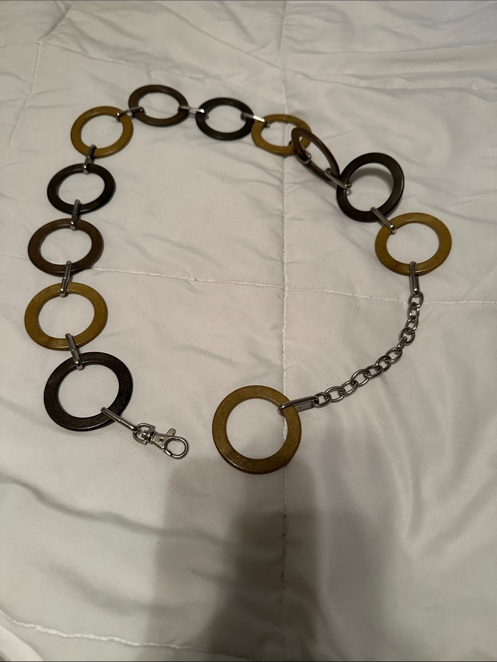Vintage brown and gold linked circle belt